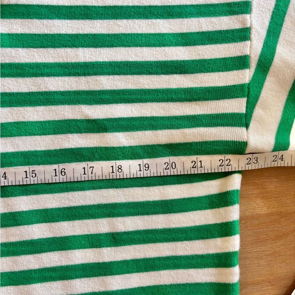 Daily Practice by Anthropologie Green & White Long Sleeve Striped Sweater, XL - Picture 6 of 12